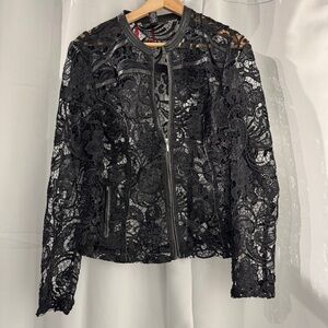 INC International Concepts Black Lace Blazer